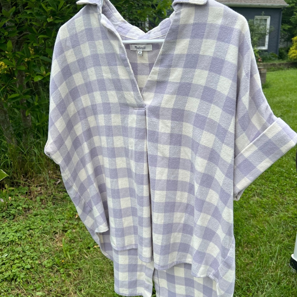 Madewell Short Sleeve Flannel Top
